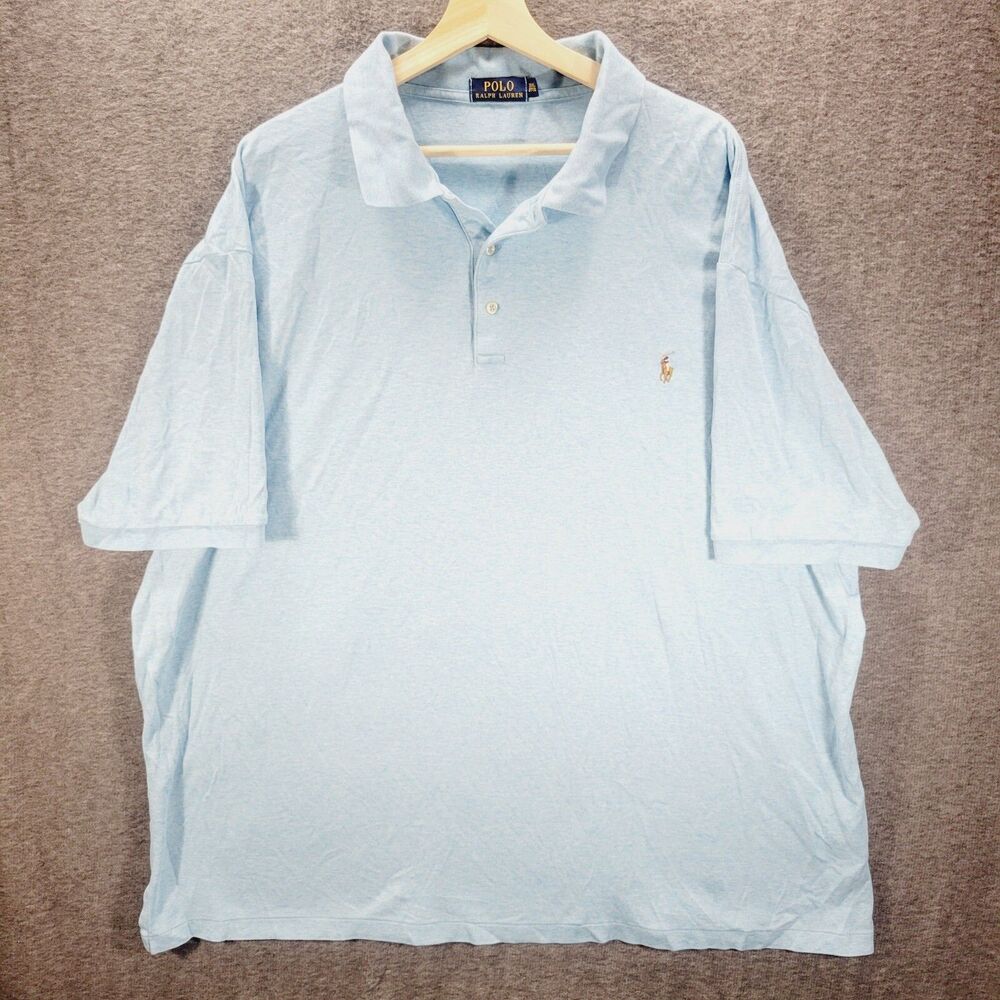 Polo Ralph Lauren Polo Shirt Mens 3XLT Tall Blue Golf Performance Flesh Pony